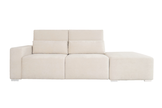 609以色列王子貓抓布三人份單扶手加腳椅沙發